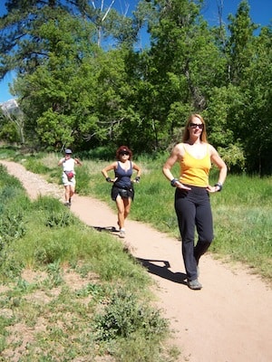 Group of women hiking on a trail